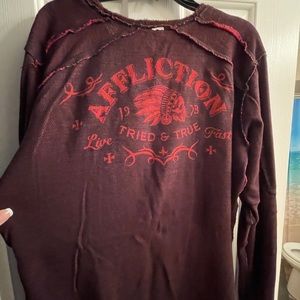 XXL Mens affliction thermal long sleeve reversible shirt